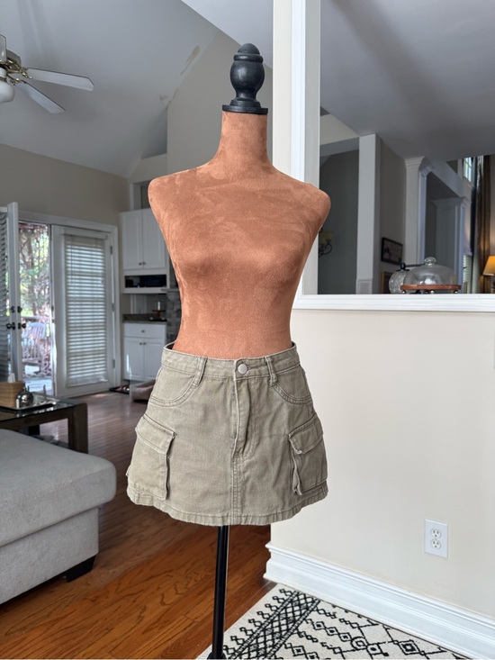 Dresses & Skirts - Olive Green Cargo Pocket Mini Skirt